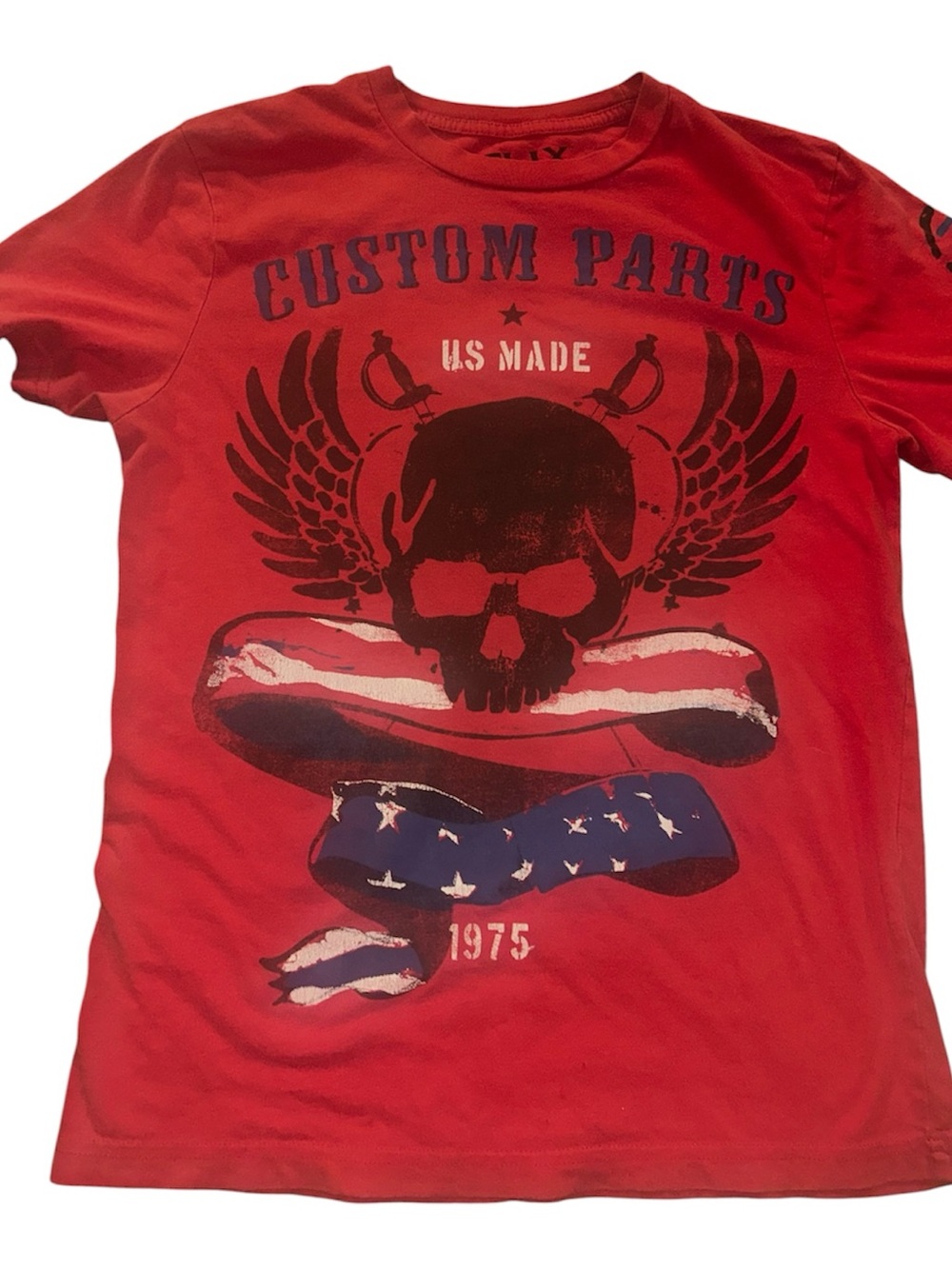 Helix Red Graphic Skull Tee